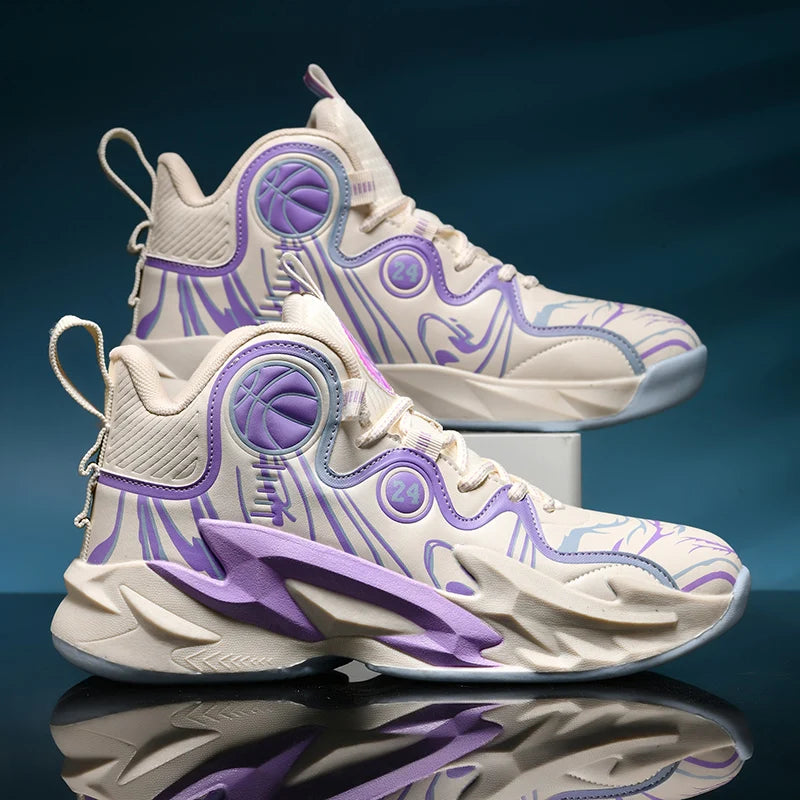 Unisex Basketball Shoes Cushioned Comfort Thick Soled Professional Sports Shoes 2025 New Fitness Basketball Boots for Men