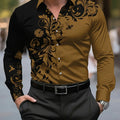 Men'S Stylish Red Floral Print Dress Shirt - Casual Long | SAMAG