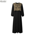 Women Muslim Dress Elegant Long Sleeve Hollow Out Fabric | SAMAG