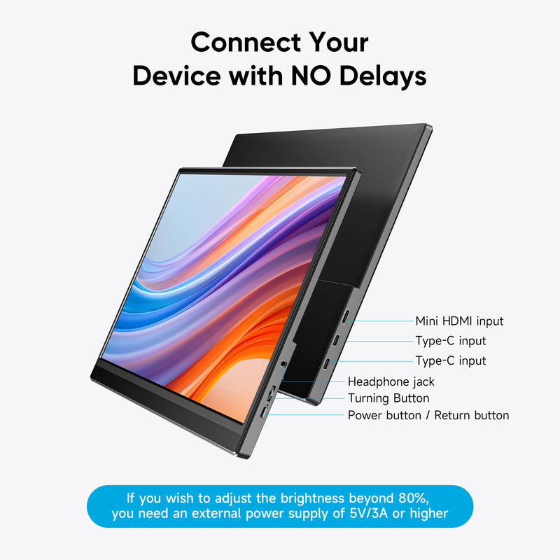 Dopesplay 15.6inch Portable Monitor FHD 1080P IPS - Visuel 2 | SAMAG