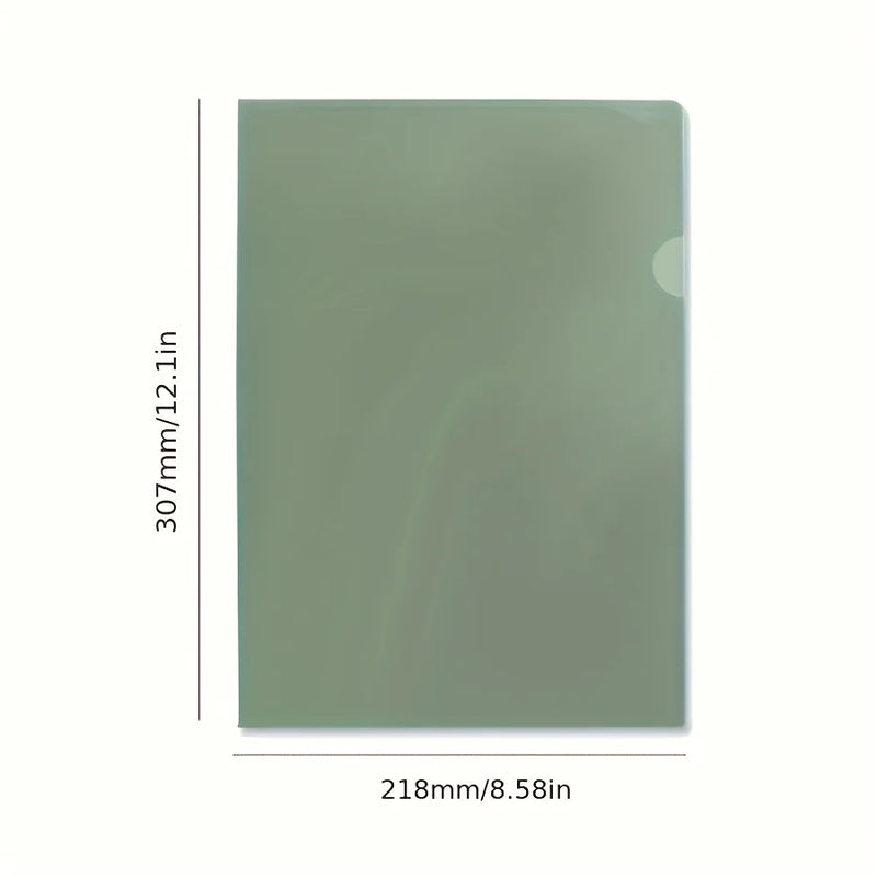 5-Pack A4 Gradient Green PP Plastic File Folders |Thick Office Organizer for Single Page Storage,Home and Office Document Holder
