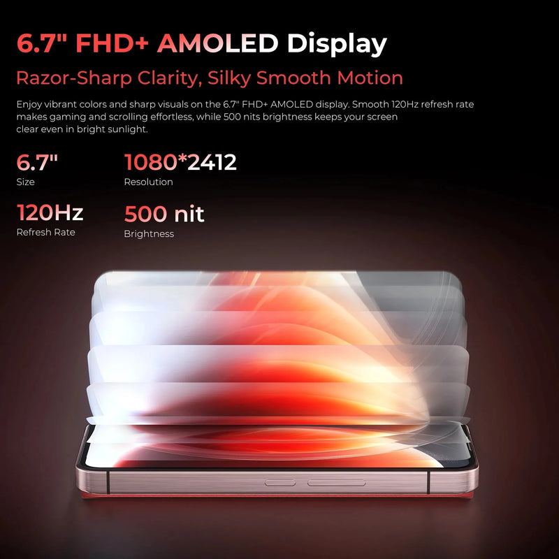 OUKITEL WP210 Rugged Phone Dimensity 8200 NFC 36GB+512GB 8800mAh 45W 6.7" FHD+ 108MP Android15 5G WIFI6 120Hz 108MP Smartphone