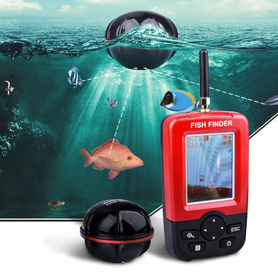 Russian menu ! Wireless Sonar Fishing Alert Fish Finder | SAMAG