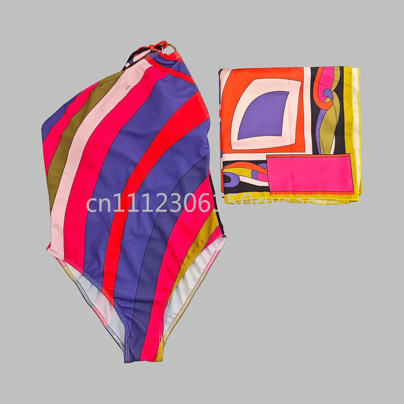 Women's Scarf Swimsuits with Letter Signature Logo Lady | SAMAG