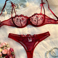 Sexy Lingerie Women Thin Transparent Lace See Through Female Erotic Underwear Bra And Panty Set Sleepwear Suit Embroidery Floral