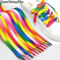 1Pair Colorful Shoelaces Rainbow Gradient Print Flat Shoe laces Chromatic Colour Sneakers Shoelace 80/100/120/150CM
