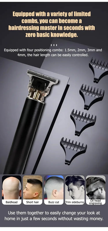 Electric Hair Cutting Machine Vintage T9 Clipper Hair Rechargeable Man Shaver Trimmer For Men's Barber Professional Hair Trimmer