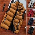 Trend Stand Collar Zipper Men Vests New Stylish Sleeveless Waistcoat Warmth Men Winter Vest Brand Winter Windproof Padded Vest