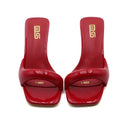 New Arrival High Heel Slippers Women's Slip-on Thin Heel Open Toe Fashion Sandals Summer Square Toe Heel Party Dress Shoes 36-42