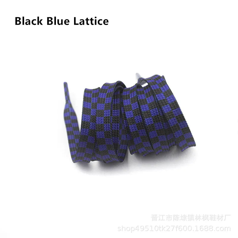 Black White Checkerboard Shoelaces Men Women Trend Personality Sneakers Sport Casual High Low Top Canvas Shoes Laces Dropship