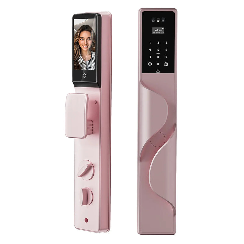 2026 Tuya Wifi Palm Face Recognition Smart Lock Video Monitoring Intercom Smart Door Lock Compatible with Israeli Mortise