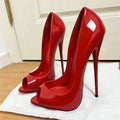 Extreme 16cm Thin High Heels Peep Toe Stiletto Pumps Sexy Catwalk Model Drag Queen Photography Unisex Fashion Party Dress Shoes