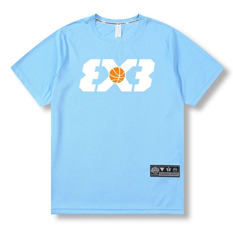Loose Men Running 2023 Outdoor Street Basketball Gym Short Sleeve Letter Print T Shirt Summer Quick Dry Fitness Bodybuilding