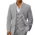 3 piece Linen Summer Men Suits for Wedding Groom Tuxedos 2026 Casual Beach Custom Man Suit Set Jacket Vest with Pants Man Fahion
