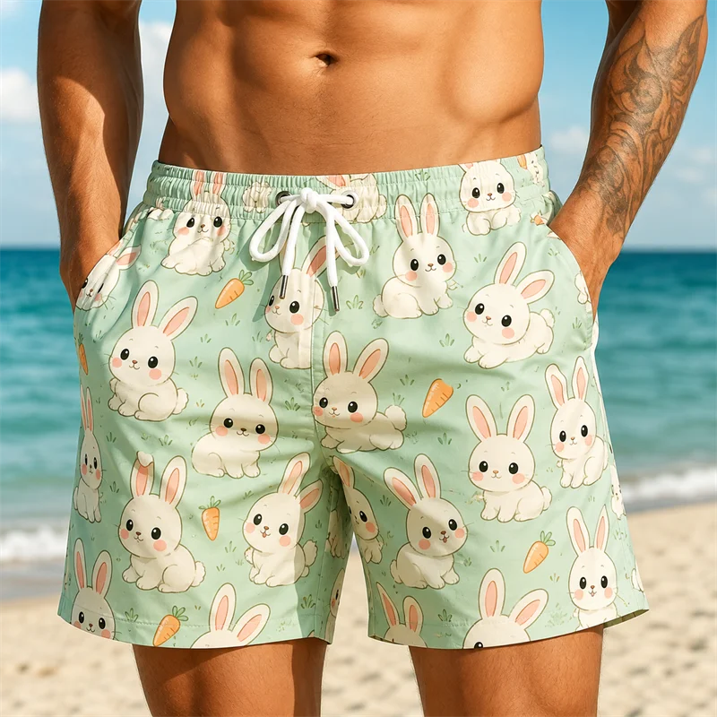 Fun Cute Cartoon Duck Pig Pattern Funny Swimming Shorts | SAMAG