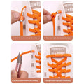 New 1Pair/3Pair Metal Lock Shoe Laces for Sneakers Elastic Stretch No Tie Shoelaces Casual Shoes Running Shoes