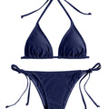 Swimwear Thong Bikini Set Sexy New Navy Blue Swimsuits | SAMAG