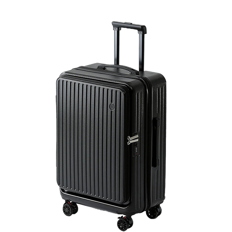Multifunctional Front Opening Expandable Suitcase with Cup Holder Large Capacity Luggage 360° Shock Absorbing Wheels 20' 24' 28'