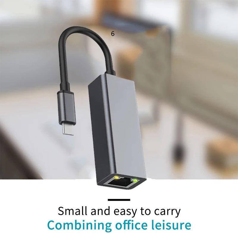 100/1000Mbps Ethernet Adapter USB 3.0 Type C RJ45 Wired Network Card For PC Laptop Desktop Gigabit Lan - Visuel 6 | SAMAG