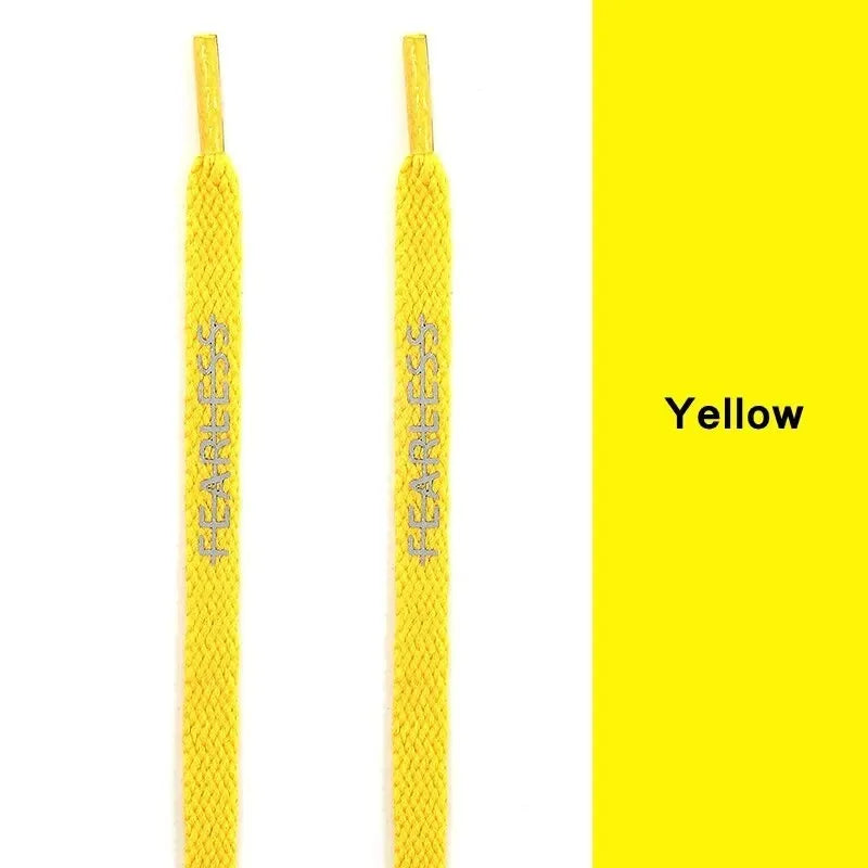 Rubber Band Classic Shoe Laces Reflective Letter Printing Flat Shoelaces for Sneakers Fashion Sports Strings Casual Accessories