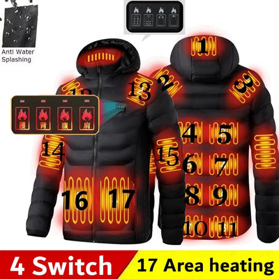 Men Heated Jacket USB Winter Outdoor Electric Heating | SAMAG