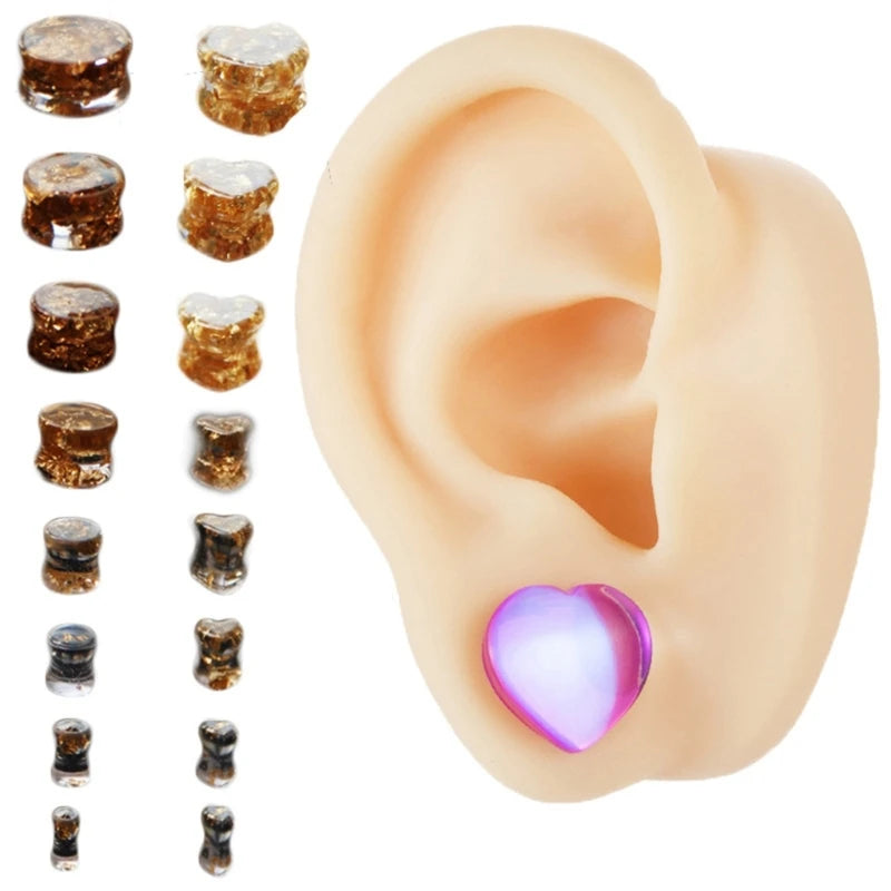 DIY Round Heart Shaped Ear Expander Silicone Molds Ear Stretching Tool Epoxy Resin Casting Mould for Women Men Jewelry Supplies