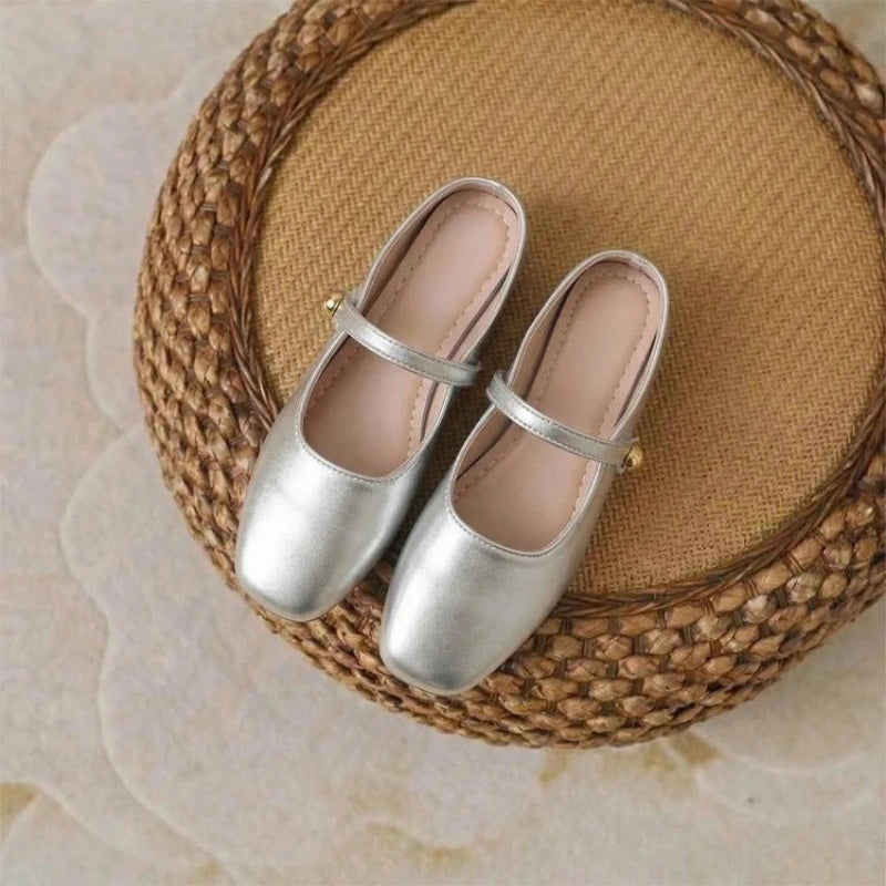 Women's New Summer Collection: Retro-Chic & Versatile Closed-Toe Mules — Square-Toe, Casual Slip-On Sandals with Soft Soles