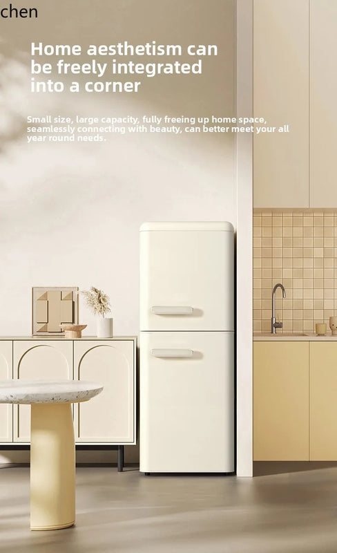 refrigerator retro single door double door small household kitchen refrigerated and frozen mini