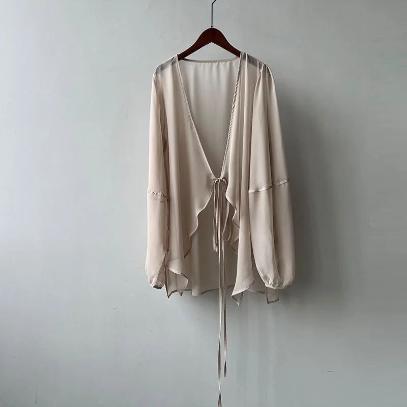 Summer Sun Protection Shirt Korean Women Chiffon Cardigan - View 7 | SAMAG