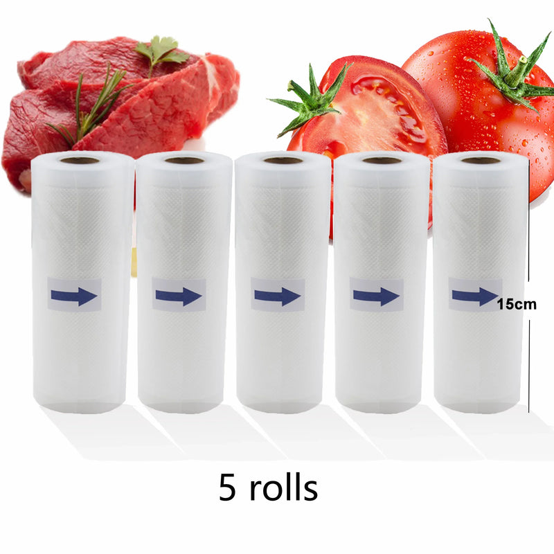 5 Rolls/Lot Food vacuum sealer Storage saver bags Vacuum 5 size Bags For Kitchen Vacuum Sealer to keep food fresh