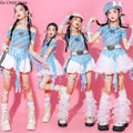Girls K - pop Off Shoulder Crop Top Tutu Skirt Kids Hip Hop - View 2 | SAMAG