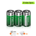 PALO 1-6PCS 1.5V D Size 15000mWh Lithium Rechargeable Battery D Type USB Li-ion Batteries LR20 Battery with Type C USB Cable