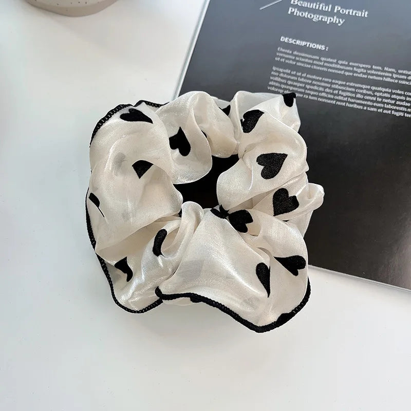 1/3 Pcs Minimalist Sweet Fabric Hair Ties for Women Floral Polka Dot Printed Hair Scrunchies Elastic Accessories Wholesale