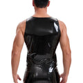 Wet Look PVC Sleeveless Tank Top Single Breasted Shiny PU Leather Motorcycle Punk Waistcoat S-7XL Weskit Tights Leather Jacket
