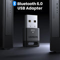 USB Bluetooth Adapter, Bluetooth 6.0 Dongle for PC Windows 11/10/8.1, Bluetooth Receiver & Transmitter for Keyboard/Mouse