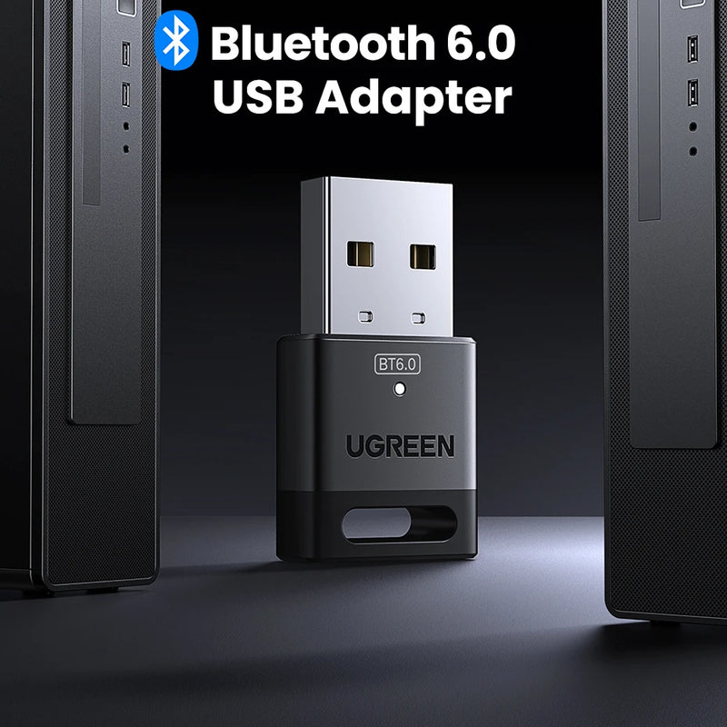 USB Bluetooth Adapter, Bluetooth 6.0 Dongle for PC Windows 11/10/8.1, Bluetooth Receiver & Transmitter for Keyboard/Mouse