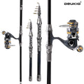 DEUKIO Fishing Rod and Reel Combo Telescopic Fishing Rod Spinning Reel Max Drag 8Kg for Saltwater Freshwater Beach Fishing