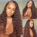 4 Chocolate Brown Water Wave Bundles Ombre Colored Deep Curly Raw Human Hair Bundles Deal Hair Extension Hair Weave Double Weft