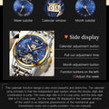 OLEVS 9910 Original Men's Automatic Mechanical Watch Luxury Skeleton Stainless steel Waterproof Luminous Watches