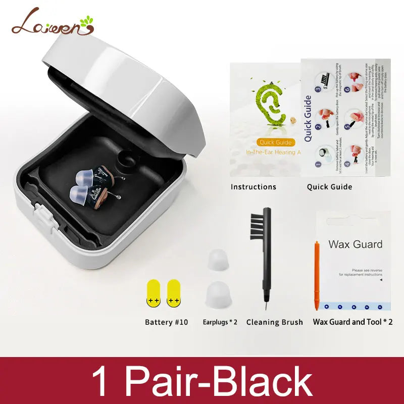 Hearing Aid Invisible Adjustable Wireless Hearing Aids Mini CIC Left/Right Ear Sound Amplifier For Adults Elderly Severe Loss