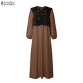 Women Muslim Dress Elegant Long Sleeve Hollow Out Fabric | SAMAG