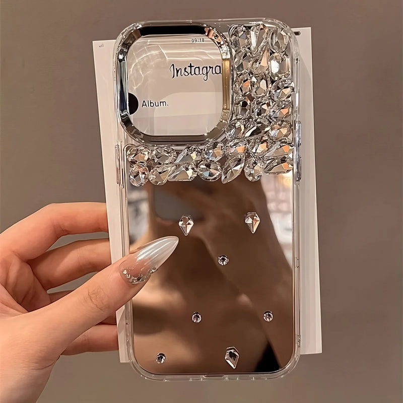 For OPPO Reno 14 14F 13 13F 12 12F 11 11F Pro 4G 5G Cases Cover Luxury 3D Diamond mirror surface Bling Phone Case