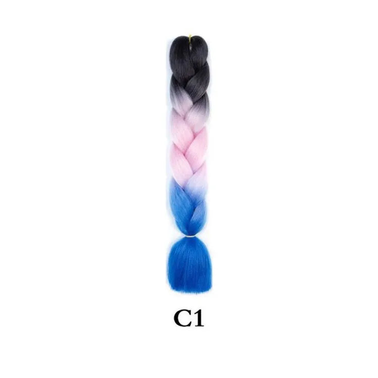 Tereshar 1Pcs 24inch 100g Synthetic Braiding Hair Extensions Jumbo Braiding Hair Twist Crochet Braids Hair for Women