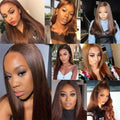 Straight  Chocolate Brown 1/3/4Human Hair Bundles Deal  Human Hair Weaving Wefts Remy Human Hair Extensions for Women  100 G/Pcs
