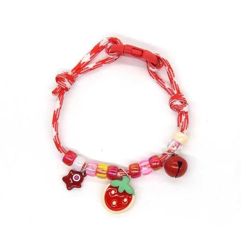 Fashion Colorful Pet Braided with Bells Cat Neck Chain Adjustable Cat Puppy Collar Chihuahua