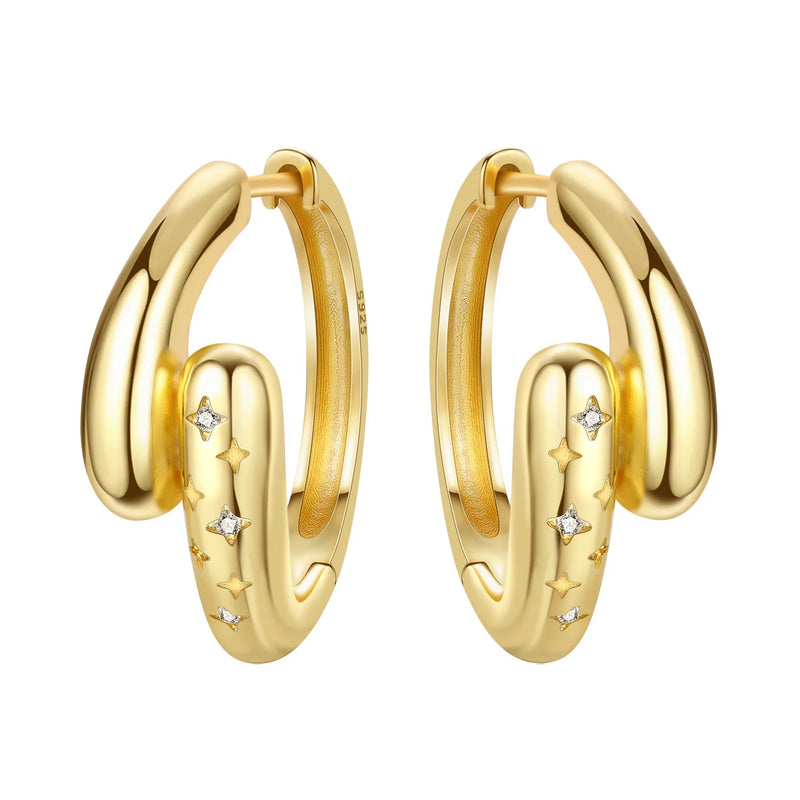 Orstarry S925 Sterling Silver 18k Gold Modern Square Earrings Hoop Earrings For Women Jewelry Original Trendy Anniversary Gifts