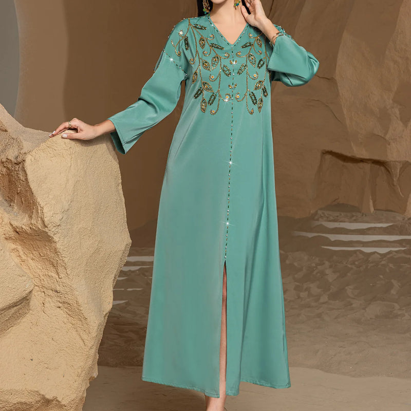 Dubai Abayas for Women Party Dress Jalabiya Embroidery Ramadan Eid Muslim Vestidos Morocco Arab Long Islam Kaftan Party Islamic