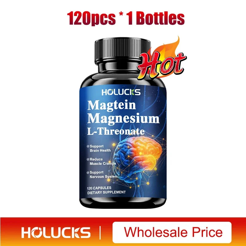 Magnesium L Threonate, for Memory, Focus, Sleep and Cognitive Health Support, Strengthen Muscle, Non-GMO