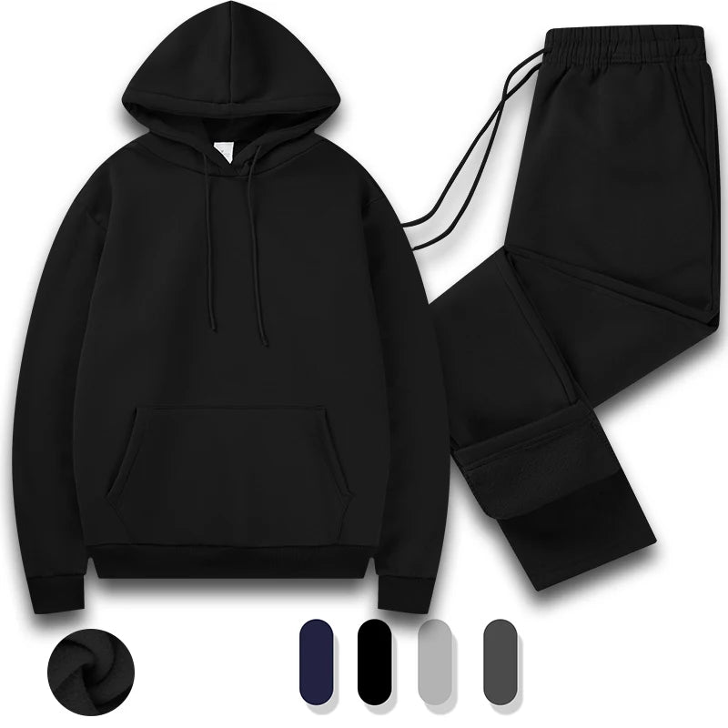 Tracksuit Men 2 Piece Set Big and Tall Long Sleeve Hooded Activewear Suits Gym Workout Training Stretchy - View 5 | SAMAG