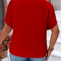 Plus Size Summer Women Elegant Zipper Chiffon Blouses - View 2 | SAMAG